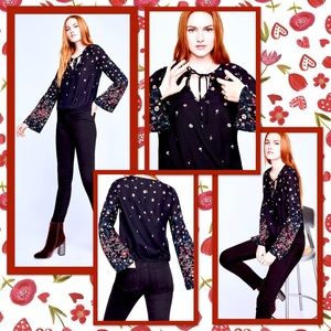 BCBGeneration Nighttime Stardust Top in Black